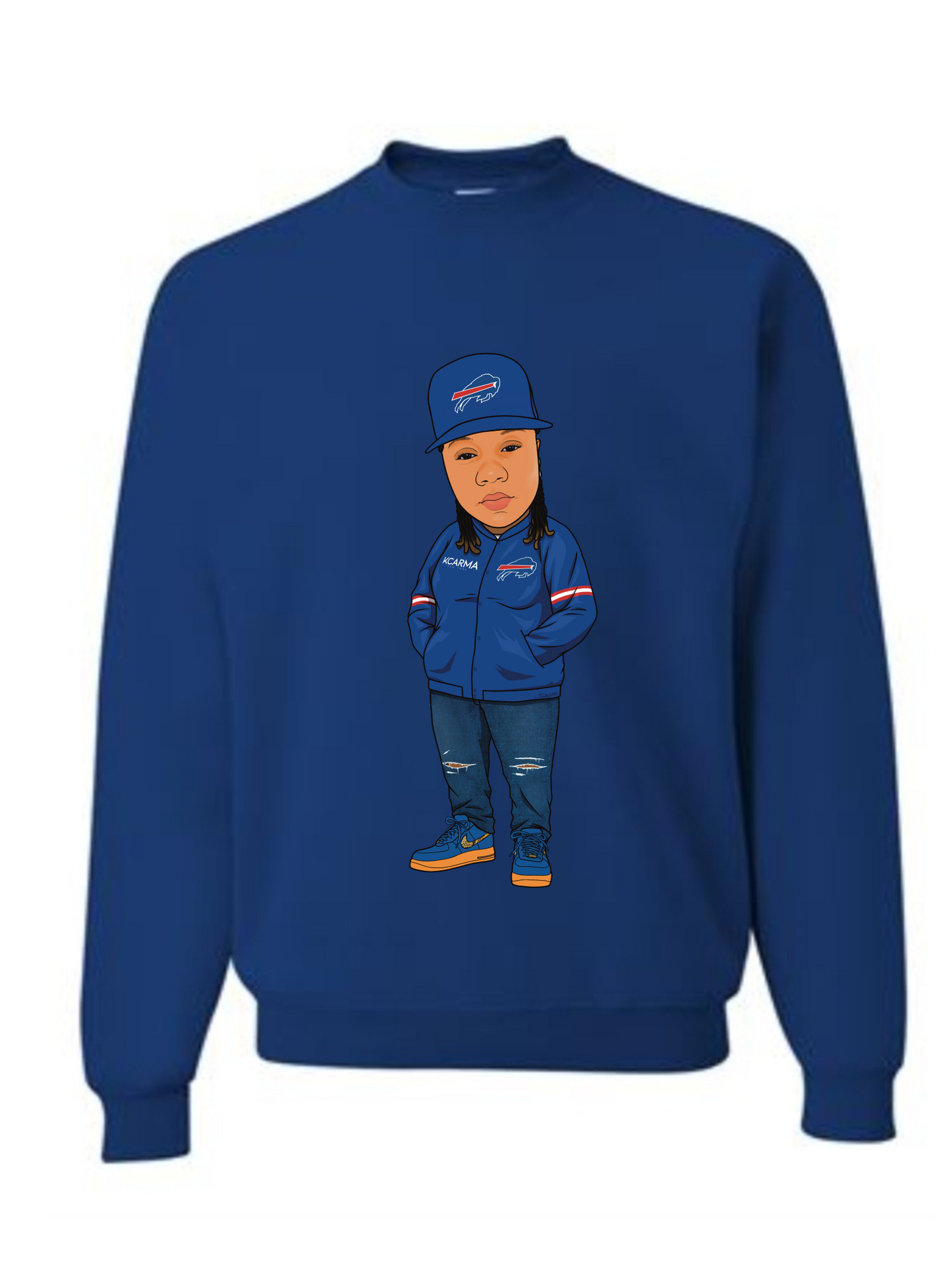 KCARMA CEO X BUFFALO Blue Crewneck