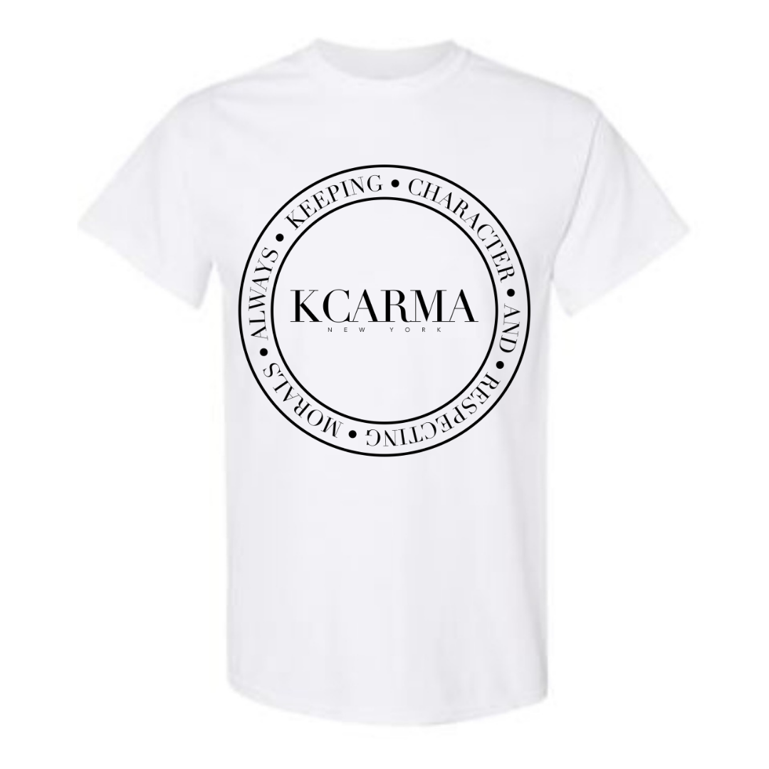 White KCARMA Crest Logo Tee – KCARMA NEW YORK APPAREL
