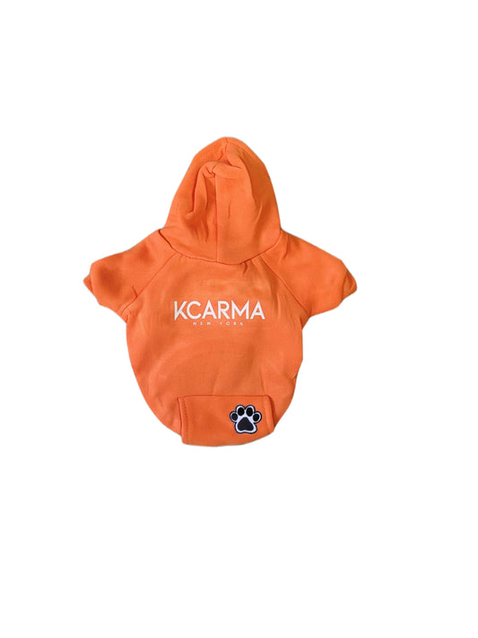 Orange KCARMA Amòr Dog Hoodie